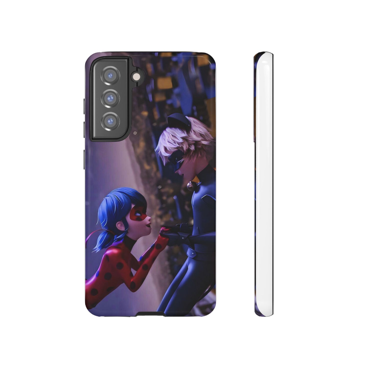 Phone Case with Ladybug and Cat Noir Design