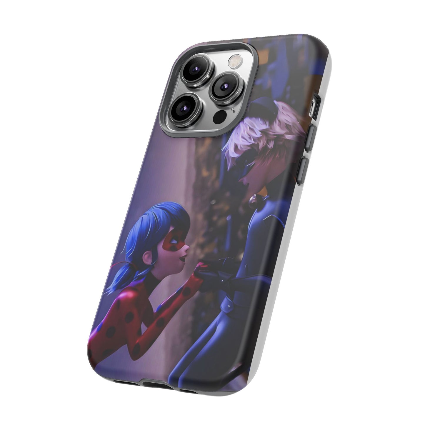 Phone Case with Ladybug and Cat Noir Design