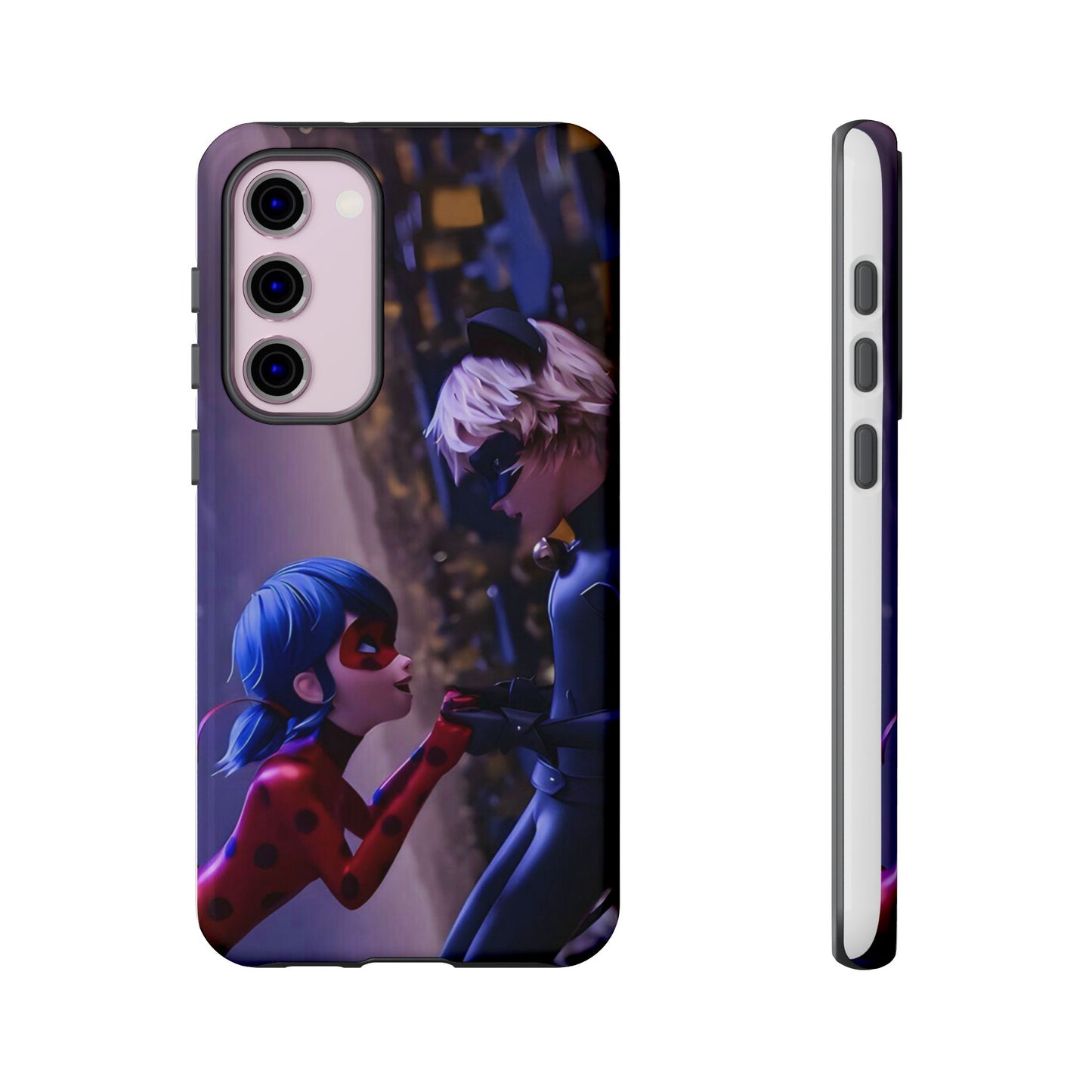 Phone Case with Ladybug and Cat Noir Design