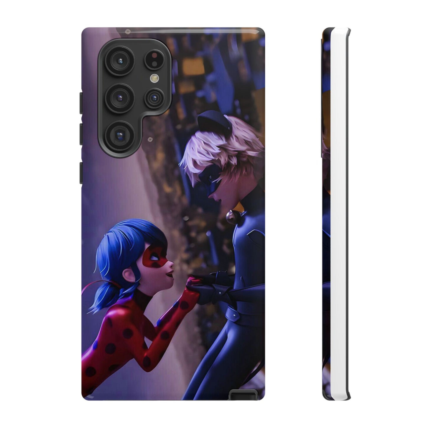 Phone Case with Ladybug and Cat Noir Design