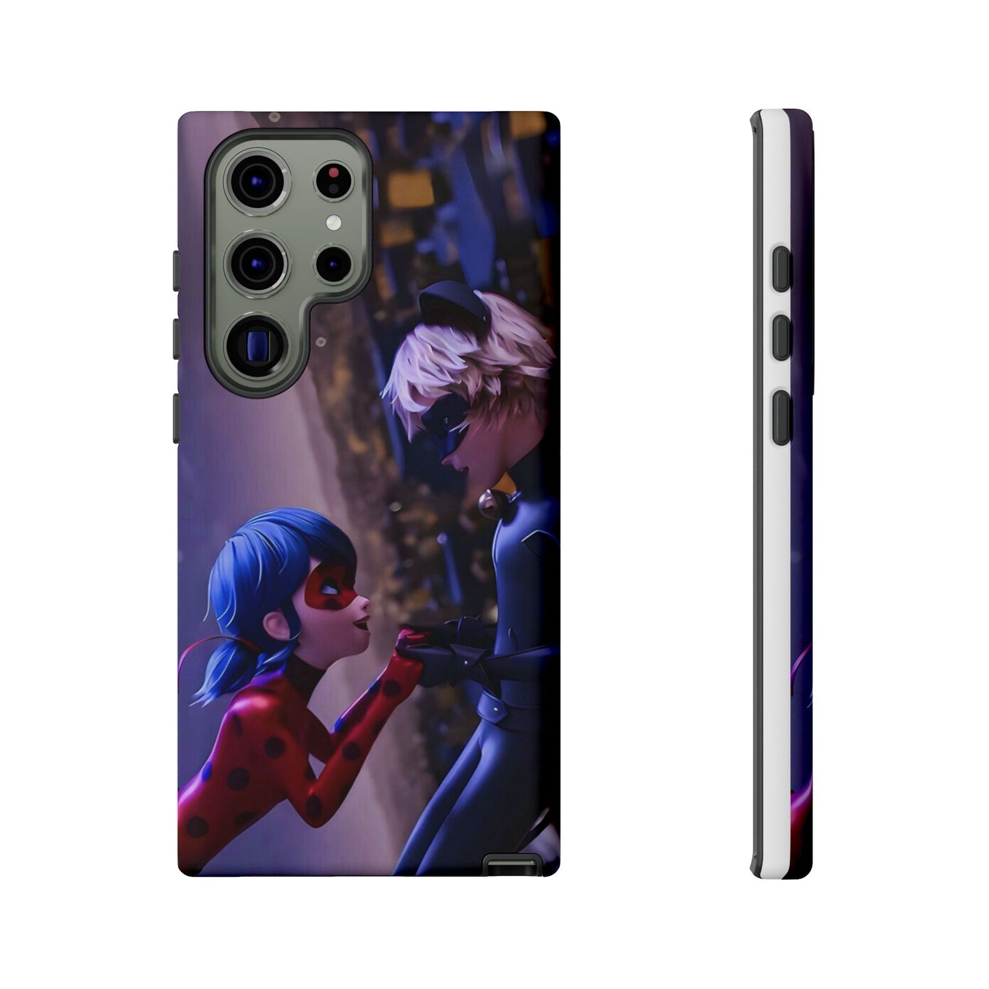Phone Case with Ladybug and Cat Noir Design