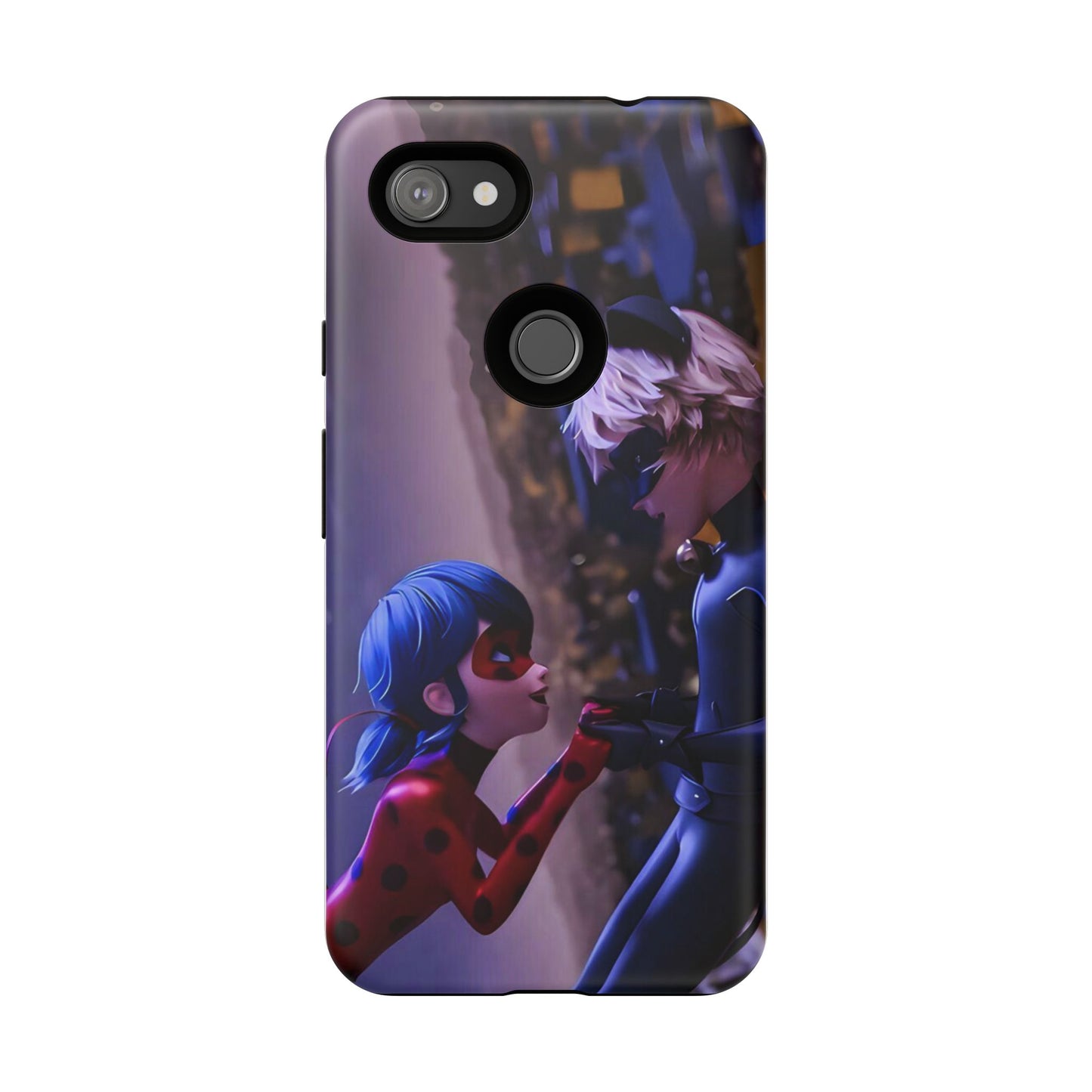 Phone Case with Ladybug and Cat Noir Design