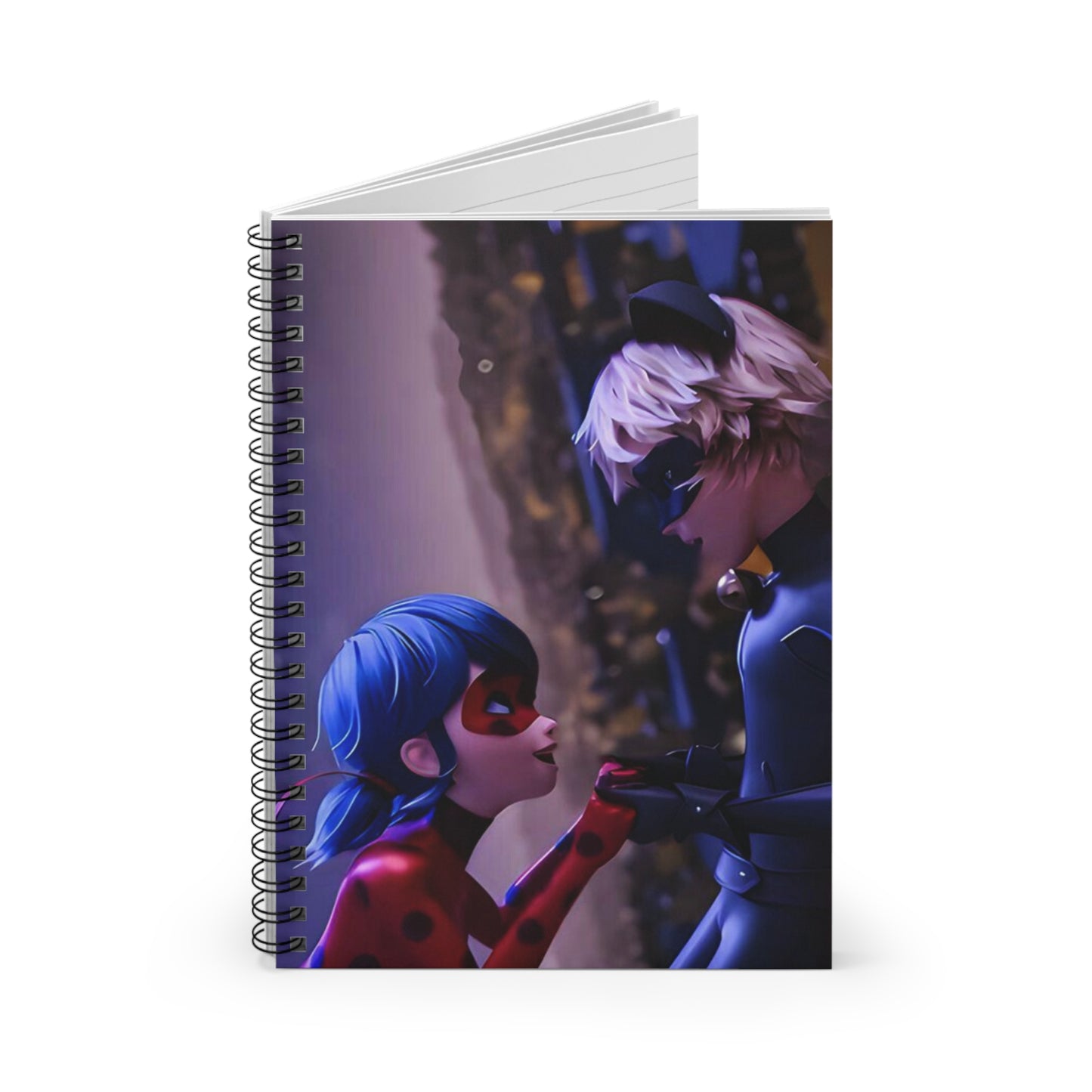 Ladybug & Cat Noir Spiral Notebook - Ruled Lines, Perfect for Note-taking, Journaling, School Supplies
