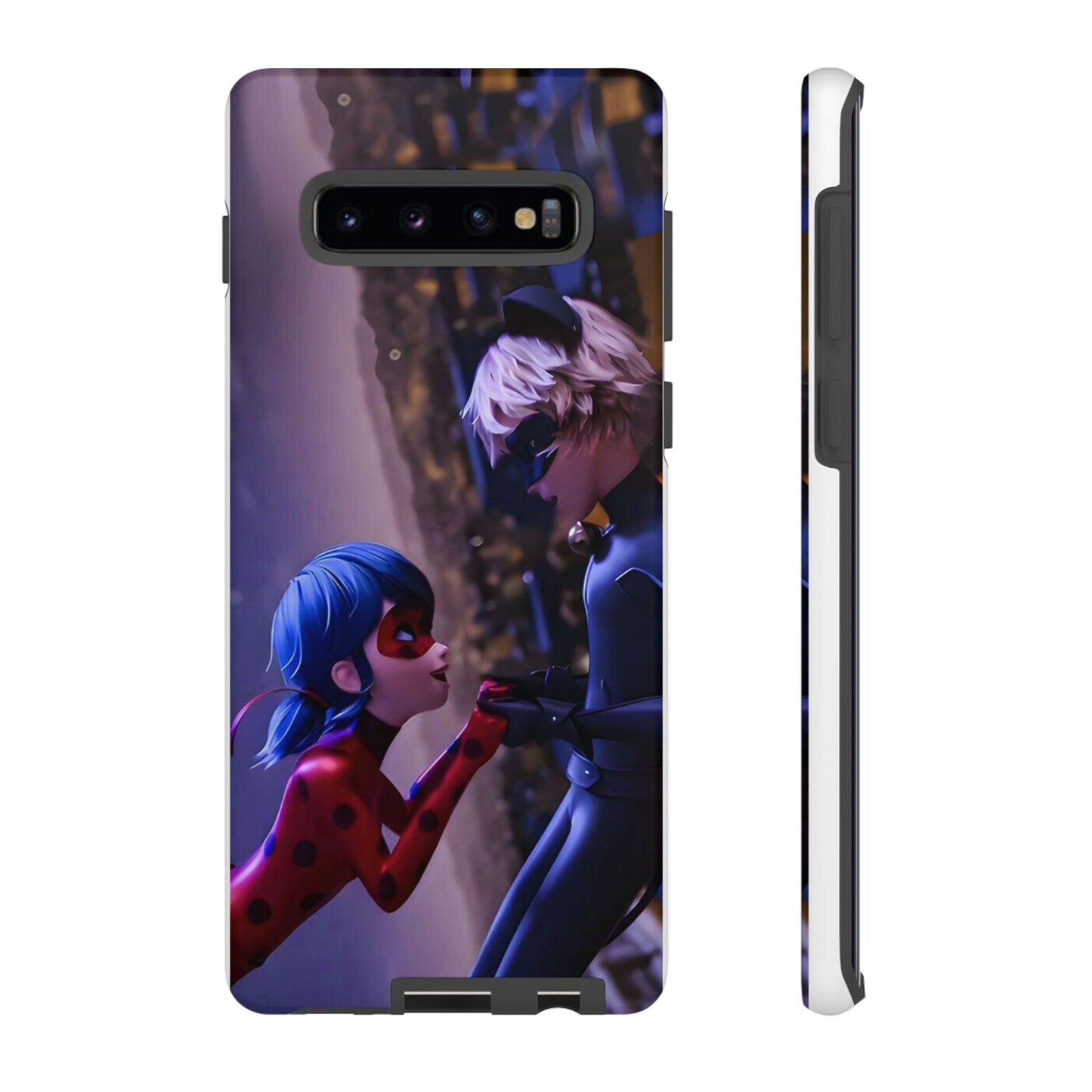 Phone Case with Ladybug and Cat Noir Design
